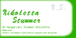 nikoletta stummer business card